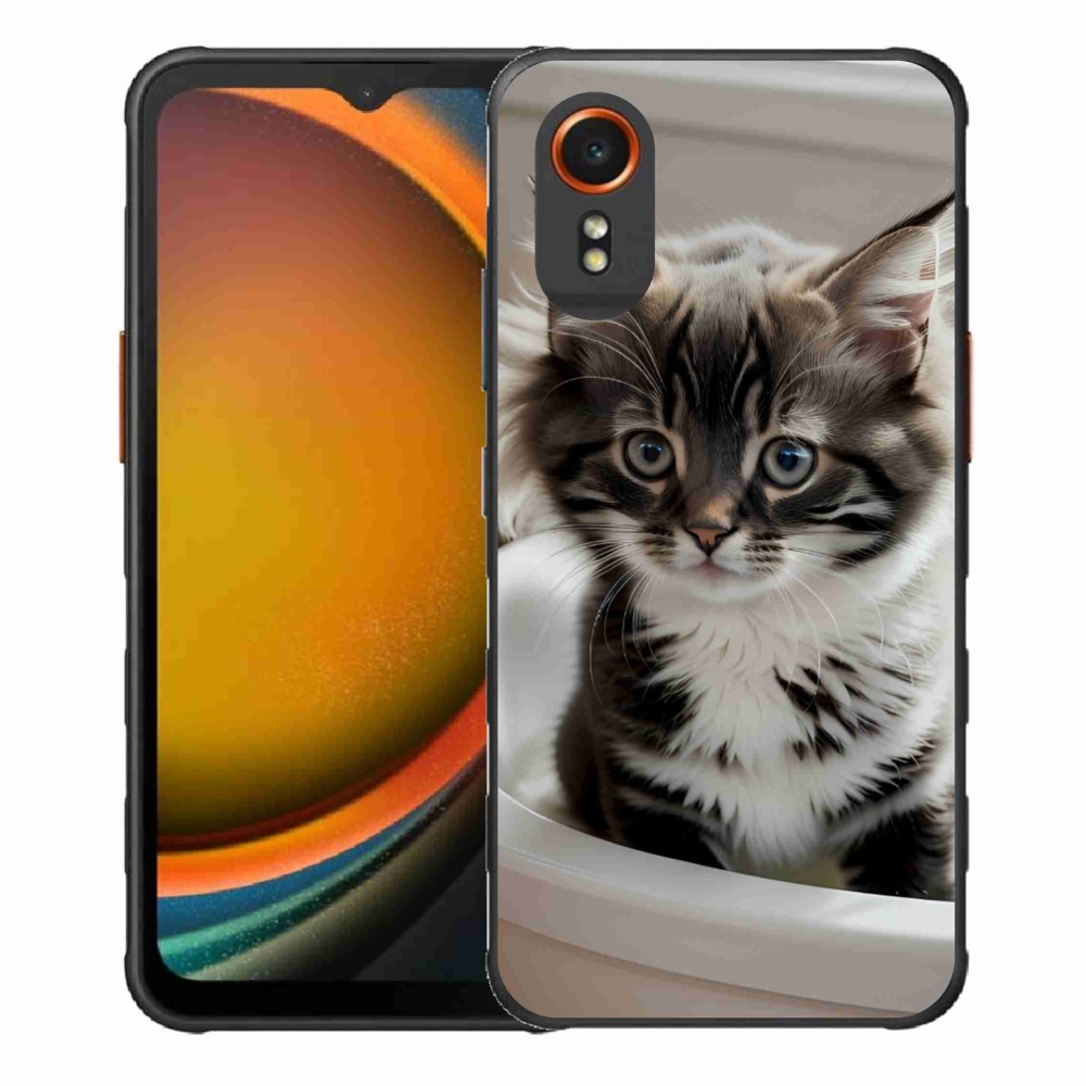 Gelový kryt mmCase na Samsung Galaxy Xcover 7 - zvědavé kotě