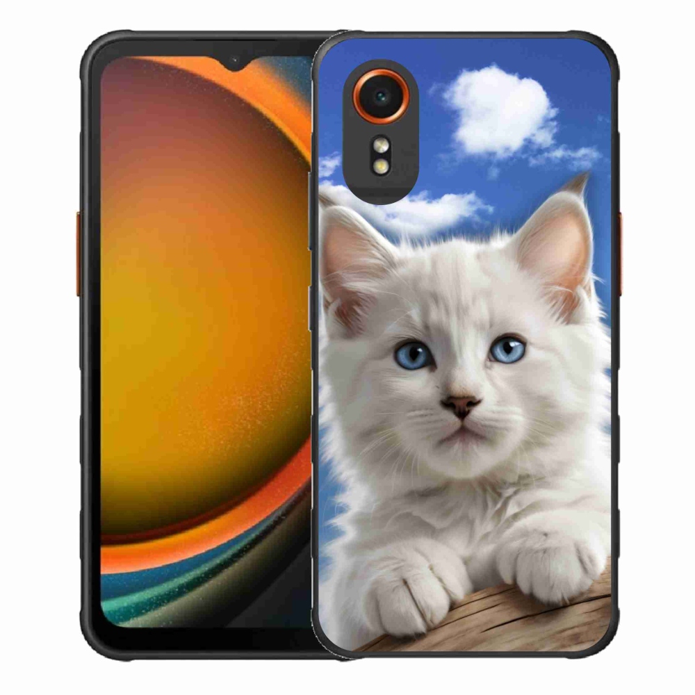 Gelový kryt mmCase na Samsung Galaxy Xcover7 - kotě a oblaka