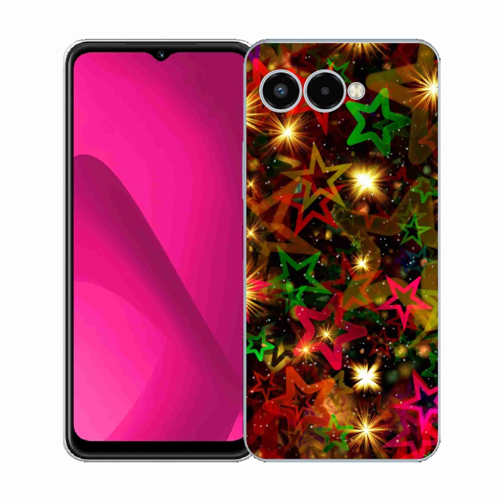 Gelový kryt mmCase na T-Mobile T Phone 3 - barevné hvězdičky
