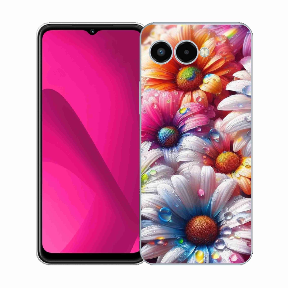 Gelový kryt mmCase na T-Mobile T Phone 3 - barevné kopretiny