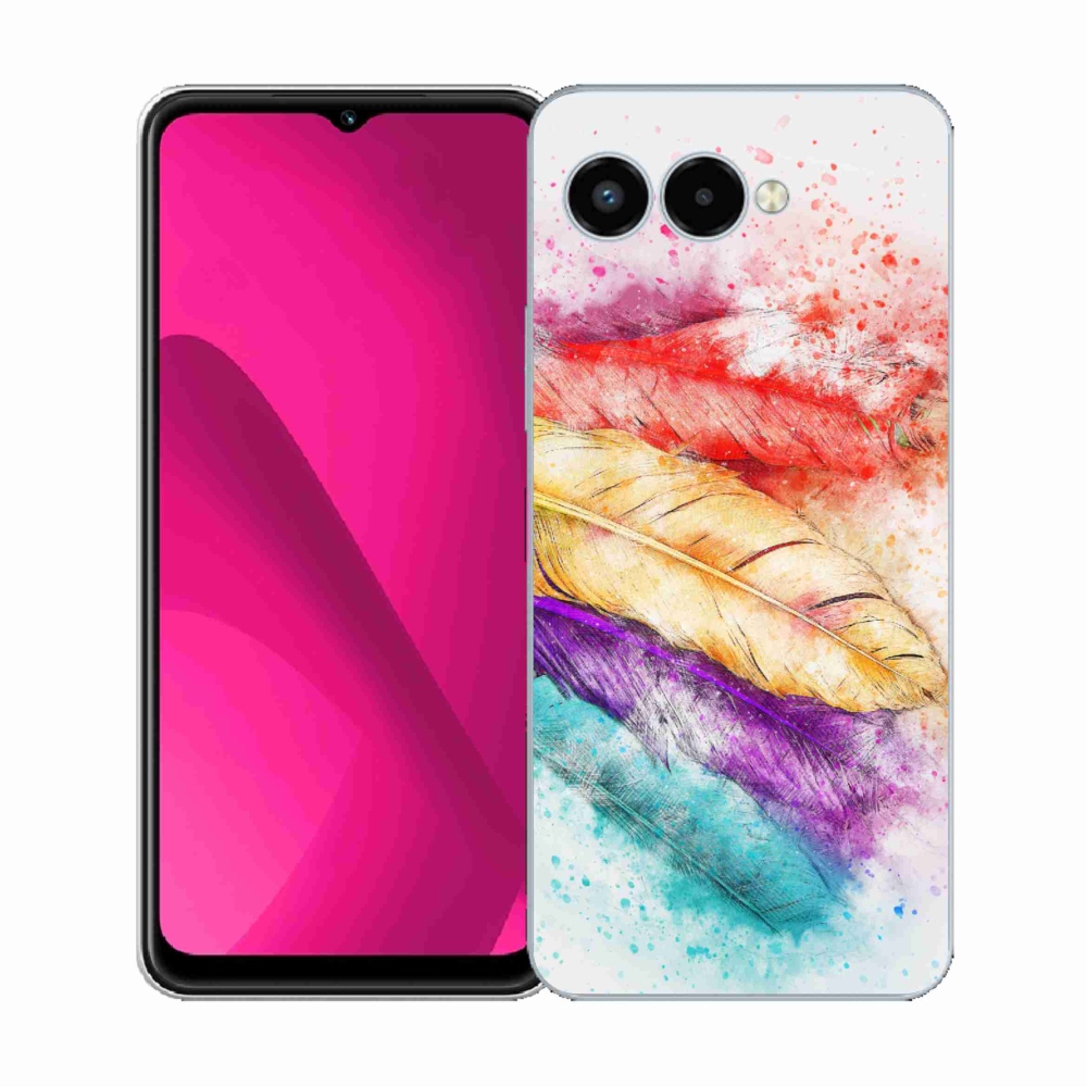Gelový kryt mmCase na T-Mobile T Phone 3 - barevné peří