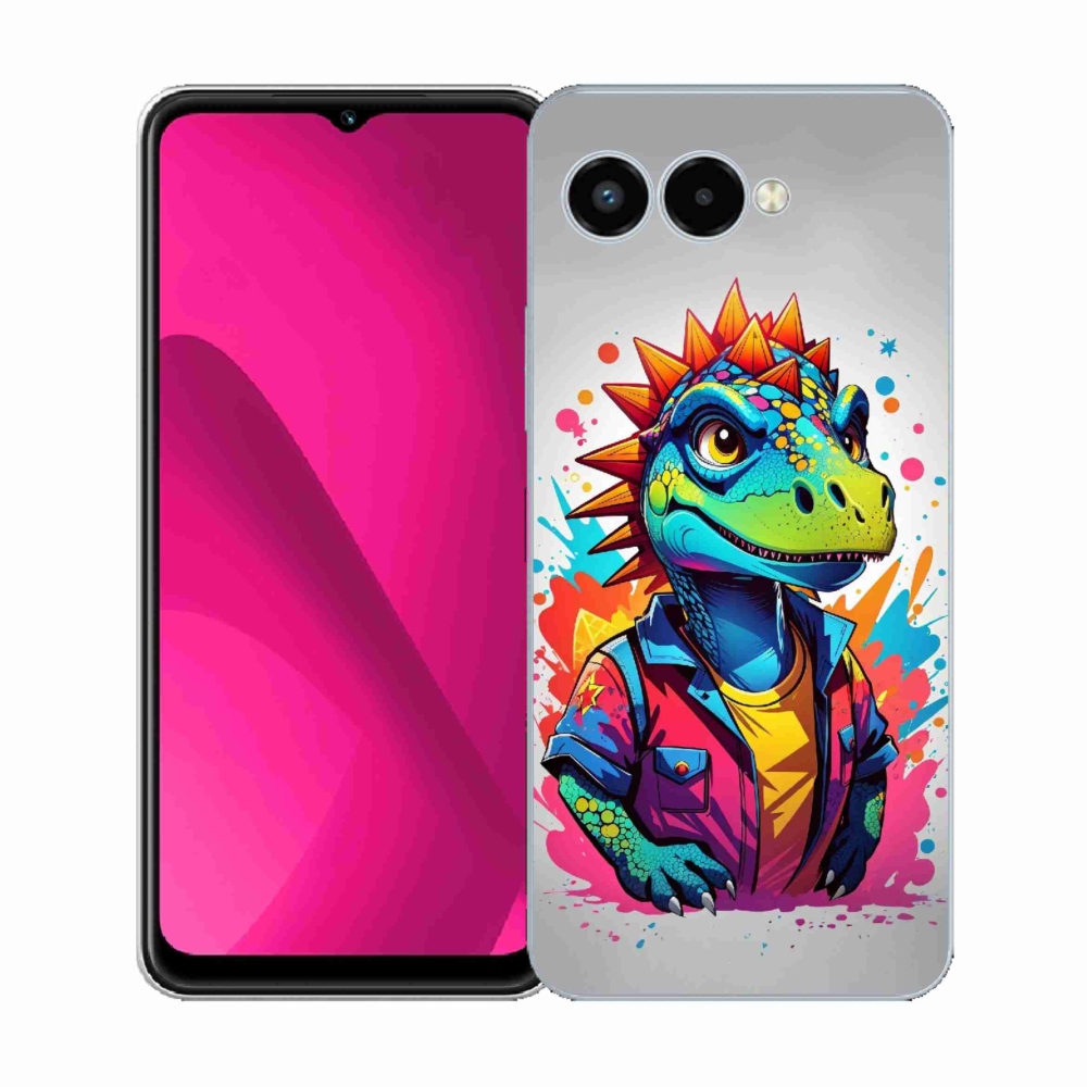 Gelový kryt mmCase na T-Mobile T Phone 3 - barevný dinosaurus
