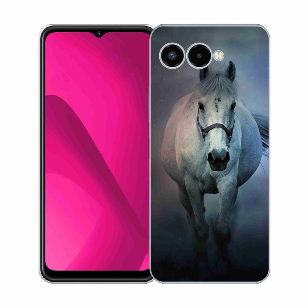Gelový kryt mmCase na T-Mobile T Phone 3 - běžící bílý kůň