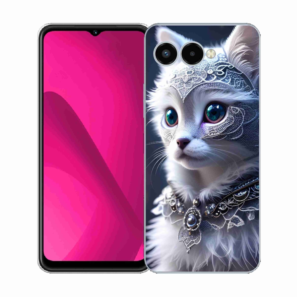 Gelový kryt mmCase na T-Mobile T Phone 3 - bílá kočka