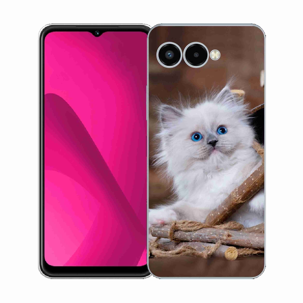 Gelový kryt mmCase na T-Mobile T Phone 3 - bílé kotě