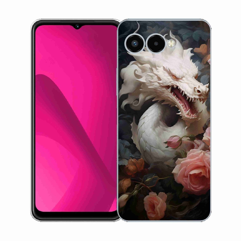 Gelový kryt mmCase na T-Mobile T Phone 3 - bílý drak