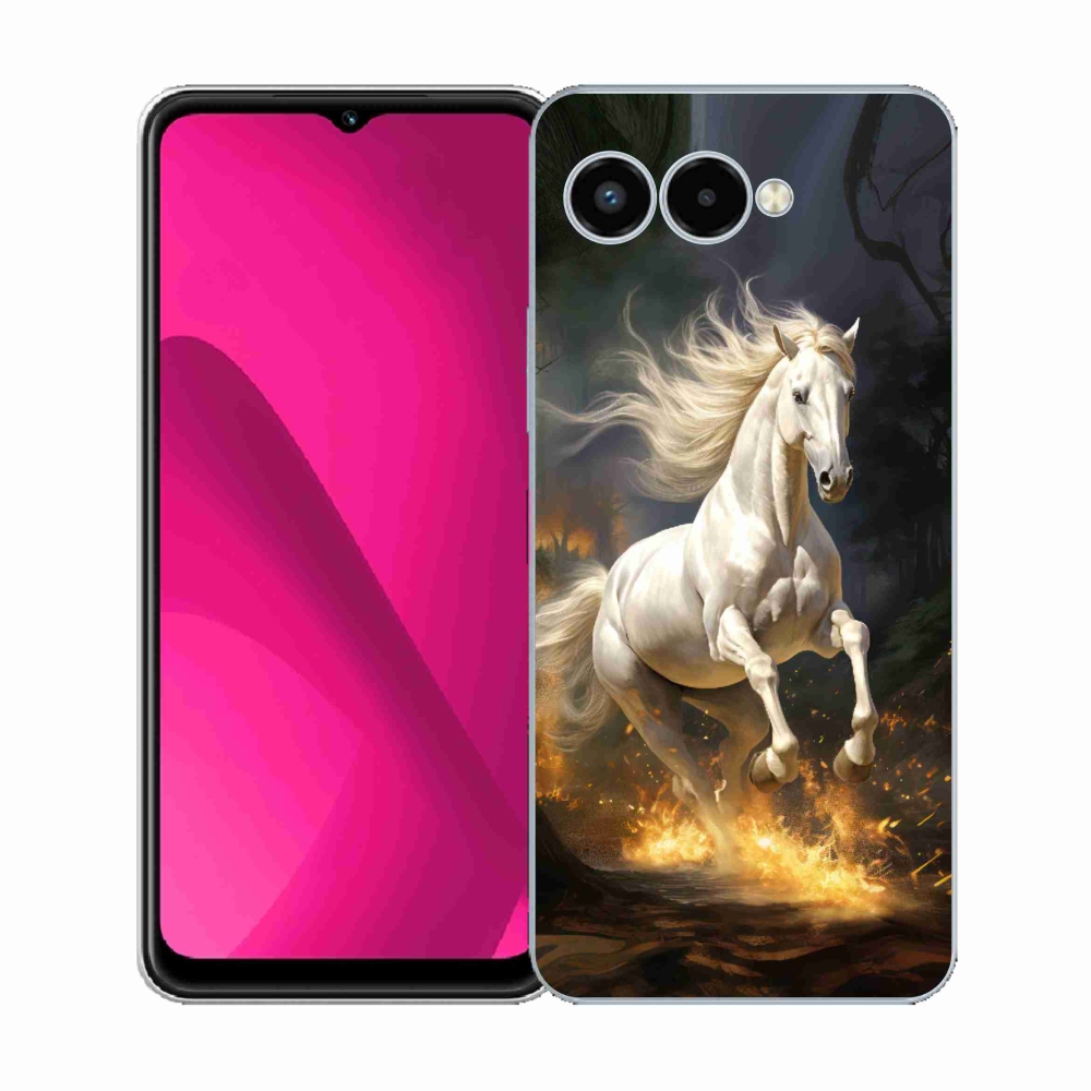 Gelový kryt mmCase na T-Mobile T Phone 3 - bílý kůň 2