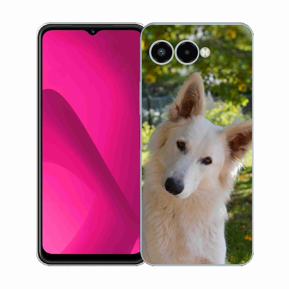 Gelový kryt mmCase na T-Mobile T Phone 3 - bílý švýcarský ovčák 1