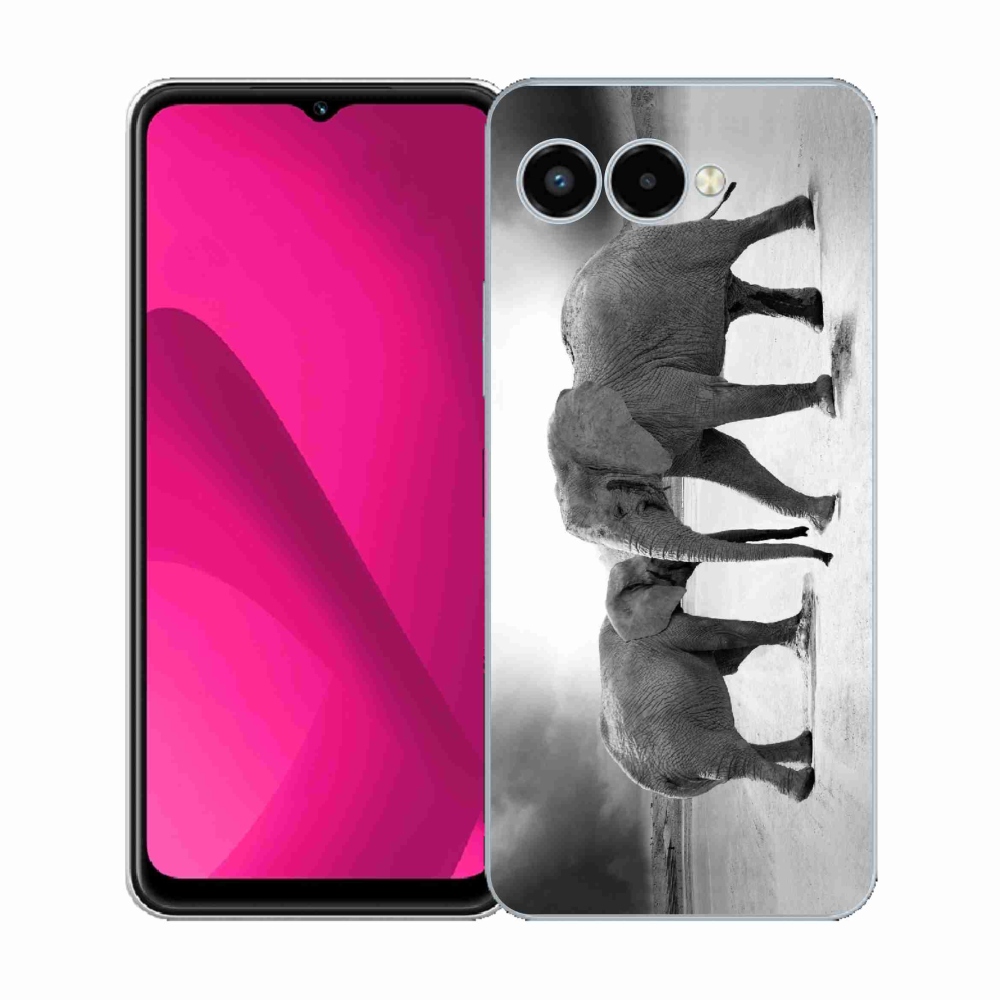 Gelový kryt mmCase na T-Mobile T Phone 3 - černobílí sloni