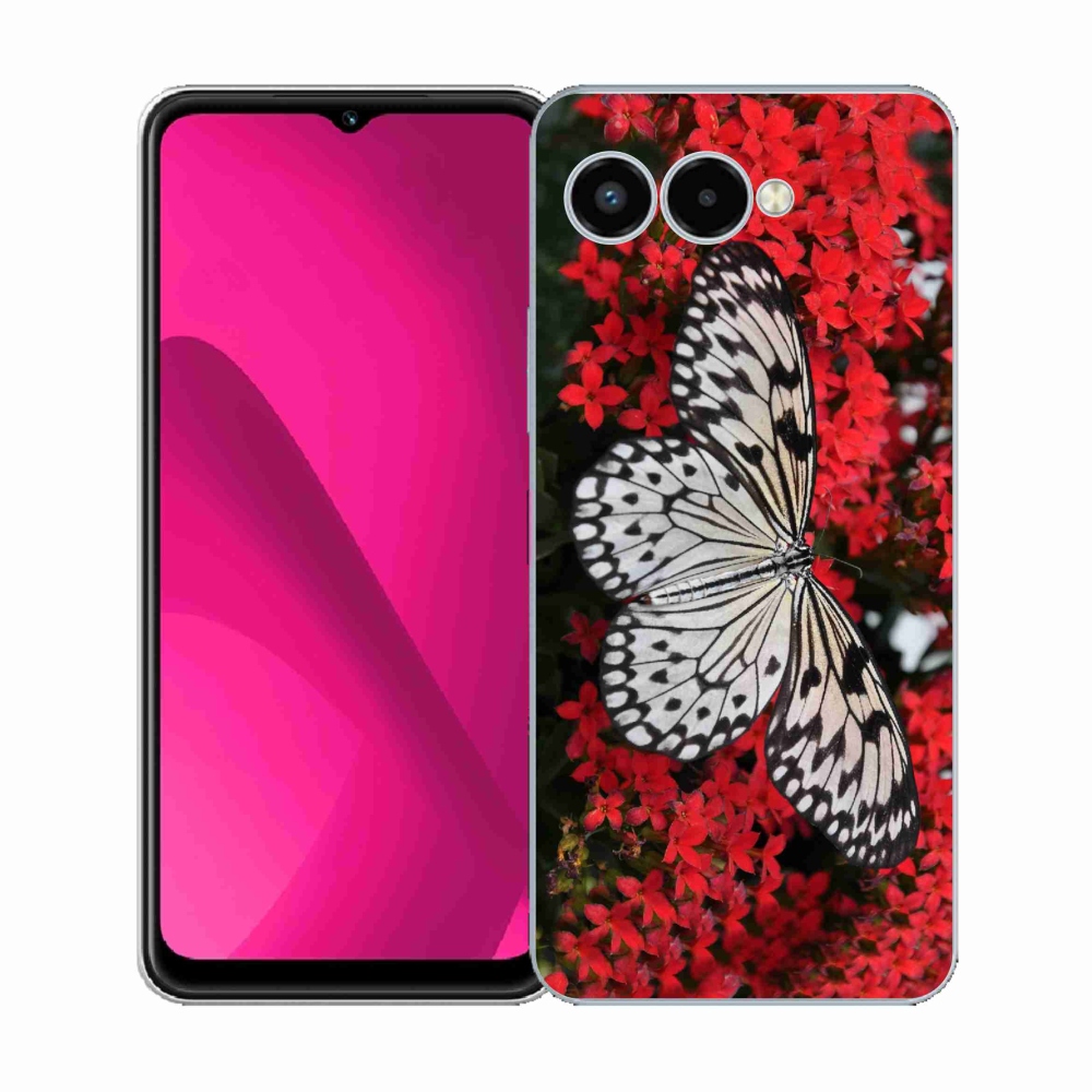 Gelový kryt mmCase na T-Mobile T Phone 3 - černobílý motýl 1