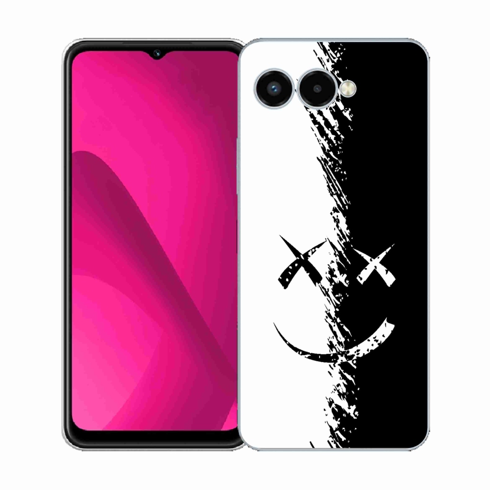 Gelový kryt mmCase na T-Mobile T Phone 3 - černobílý smajlík