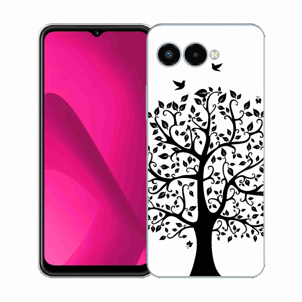 Gelový kryt mmCase na T-Mobile T Phone 3 - černobílý strom