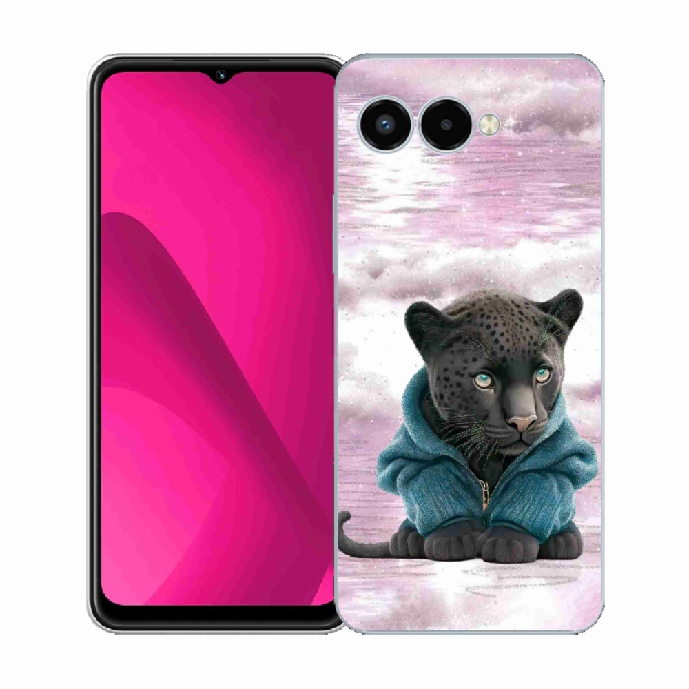 Gelový kryt mmCase na T-Mobile T Phone 3 - černý panter ve svetru