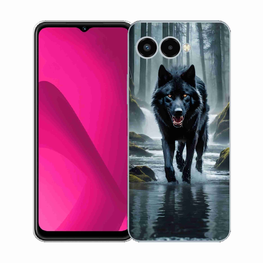 Gelový kryt mmCase na T-Mobile T Phone 3 - černý vlk