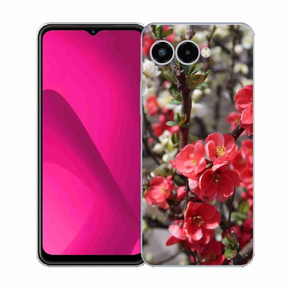 Gelový kryt mmCase na T-Mobile T Phone 3 - červené květy