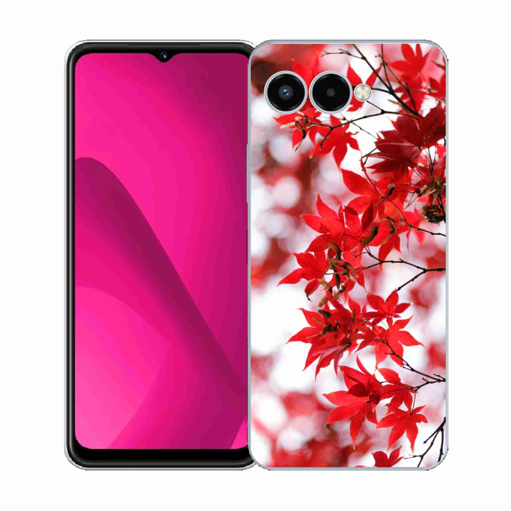 Gelový kryt mmCase na T-Mobile T Phone 3 - červené listy