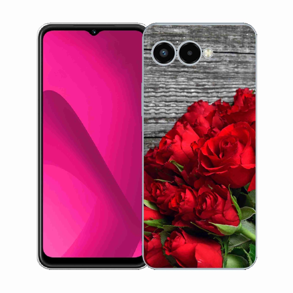 Gelový kryt mmCase na T-Mobile T Phone 3 - červené růže