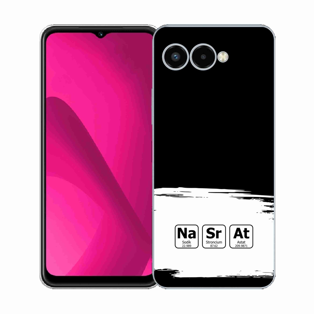 Gelový kryt mmCase na T-Mobile T Phone 3 - chemické prvky bíločerné pozadí