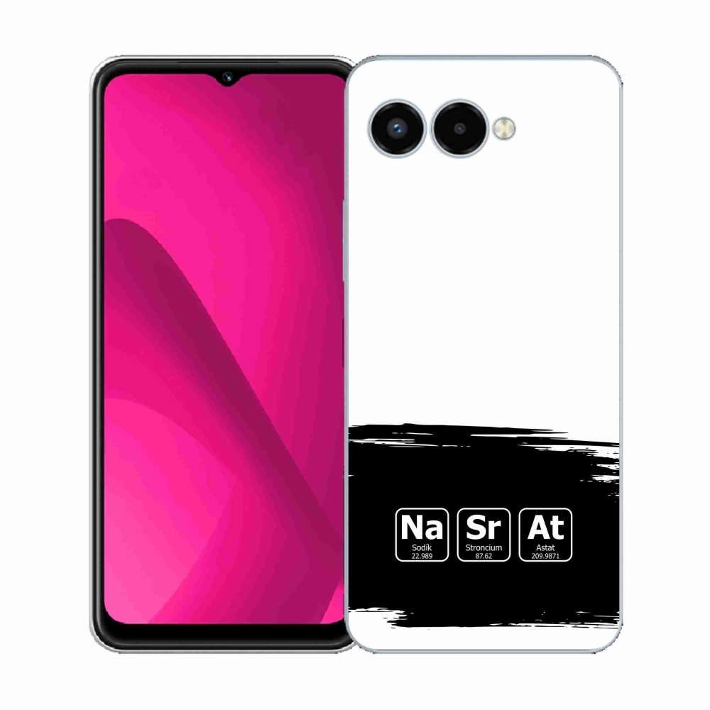 Gelový kryt mmCase na T-Mobile T Phone 3 - chemické prvky černobílé pozadí