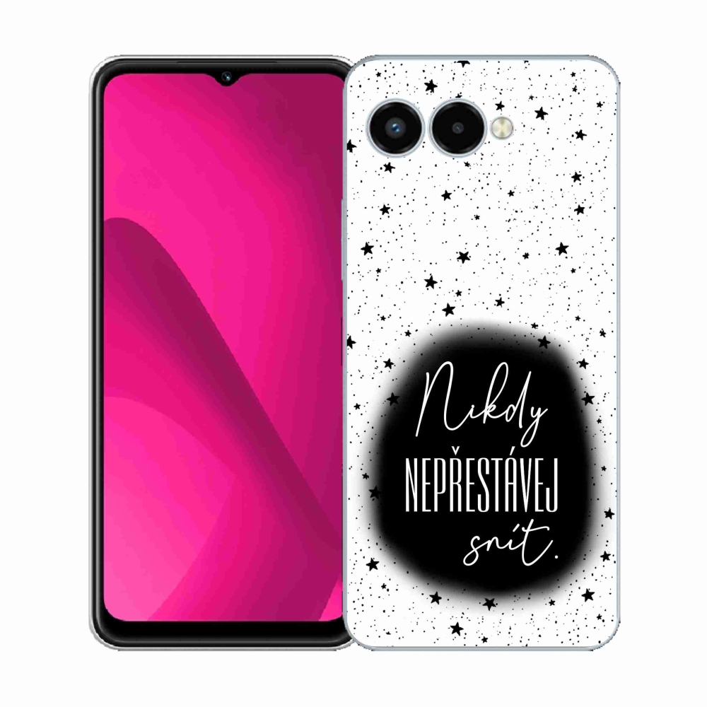 Gelový kryt mmCase na T-Mobile T Phone 3 - citát 1 černobílé pozadí