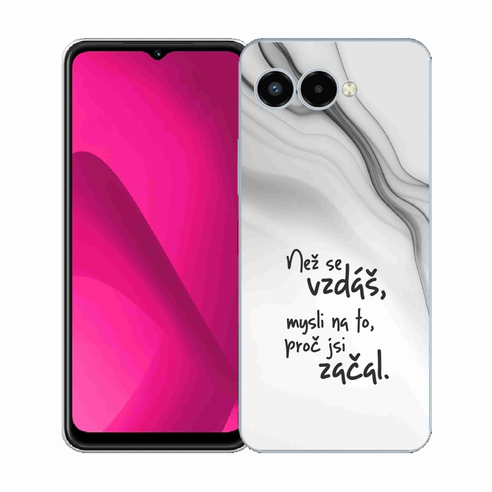 Gelový kryt mmCase na T-Mobile T Phone 3 - citát 2 bílé pozadí