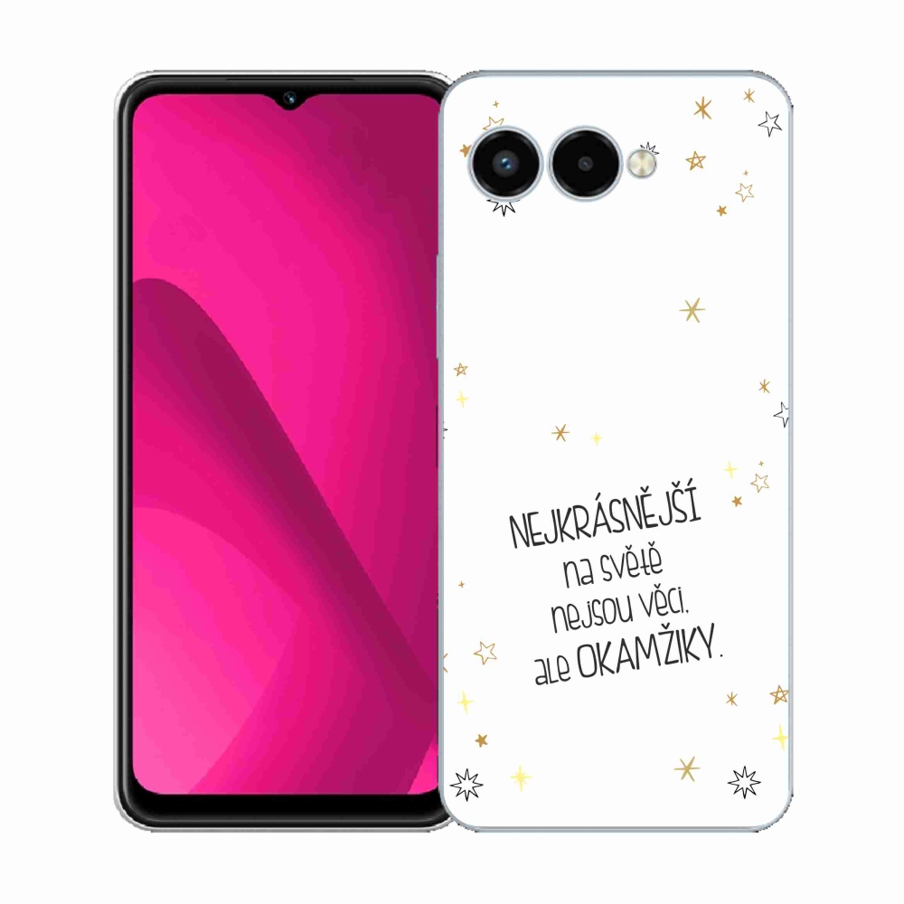 Gelový kryt mmCase na T-Mobile T Phone 3 - citát 4 bílé pozadí