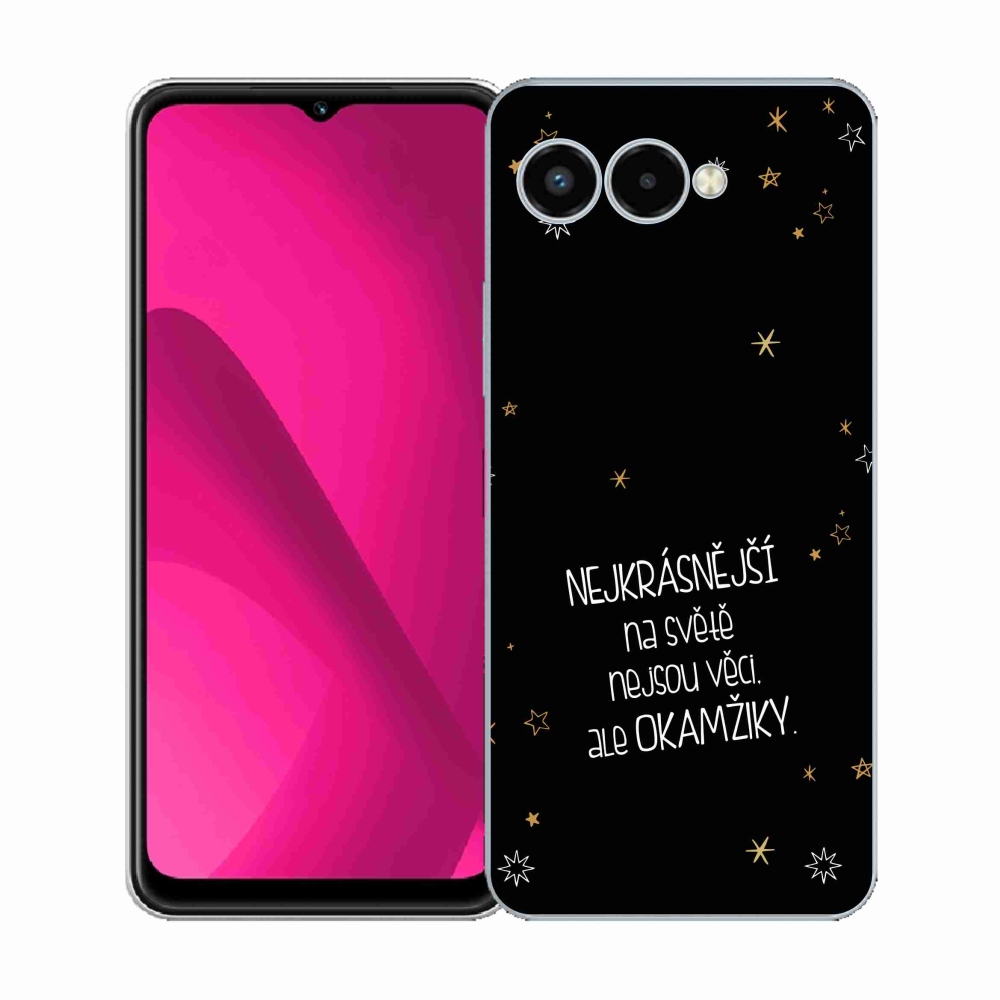 Gelový kryt mmCase na T-Mobile T Phone 3 - citát 4 černé pozadí
