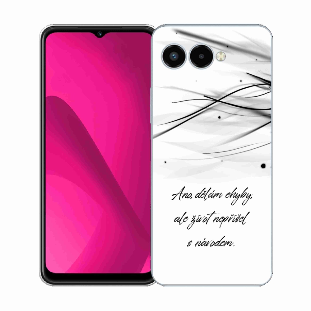 Gelový kryt mmCase na T-Mobile T Phone 3 - citát bílé pozadí