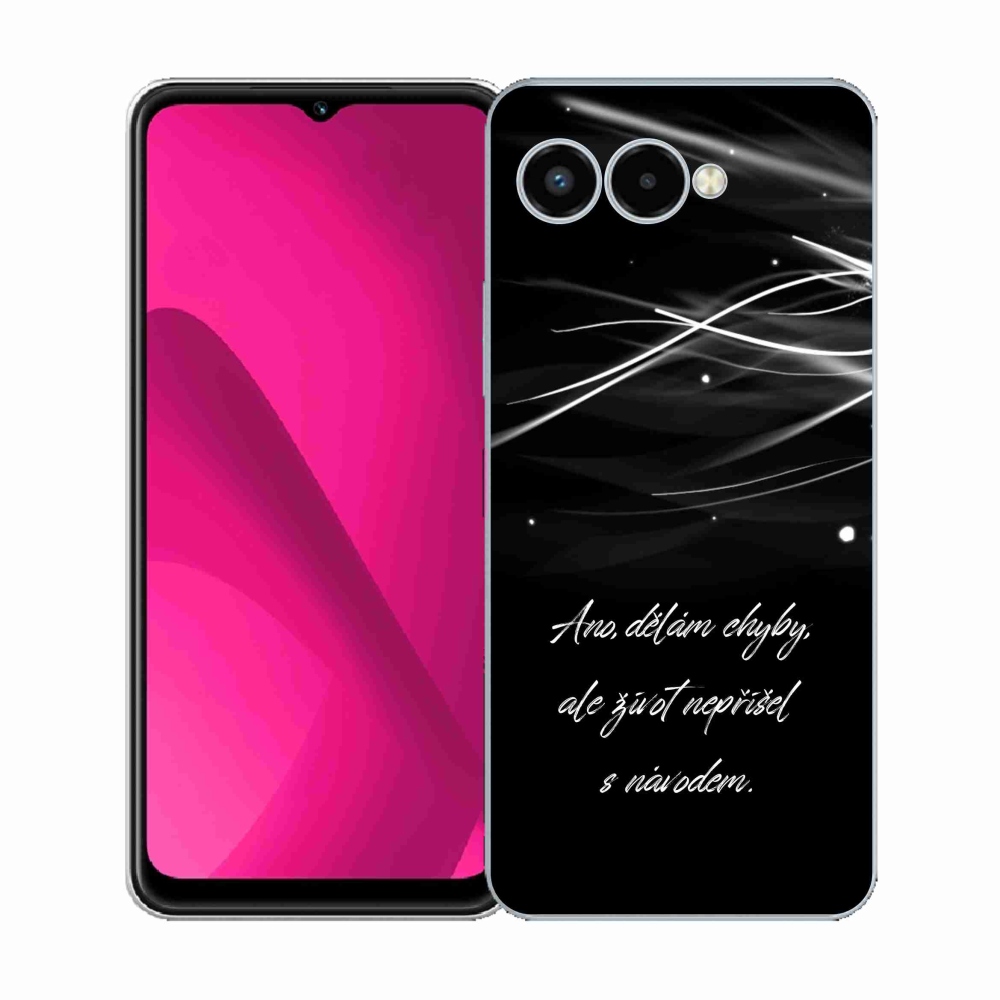 Gelový kryt mmCase na T-Mobile T Phone 3 - citát černé pozadí