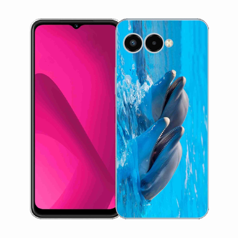 Gelový kryt mmCase na T-Mobile T Phone 3 - delfíni