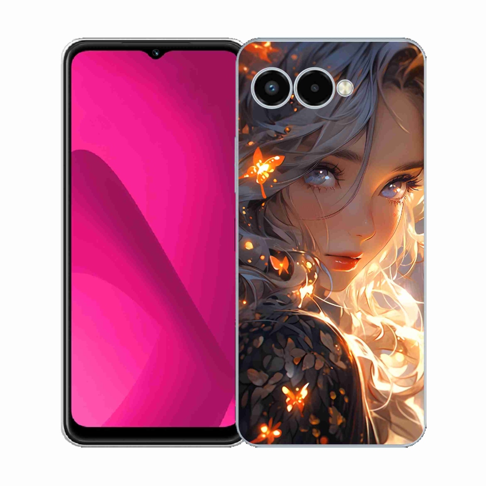 Gelový kryt mmCase na T-Mobile T Phone 3 - dívka a motýli