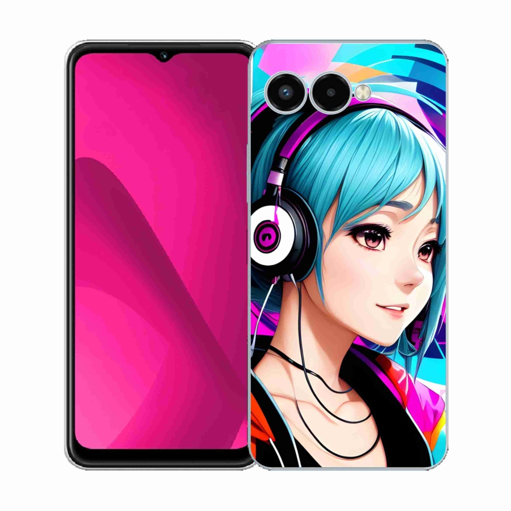 Gelový kryt mmCase na T-Mobile T Phone 3 - dívka se sluchátky