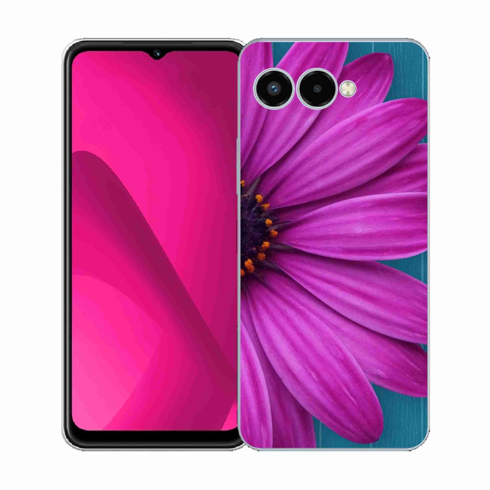 Gelový kryt mmCase na T-Mobile T Phone 3 - fialová kopretina