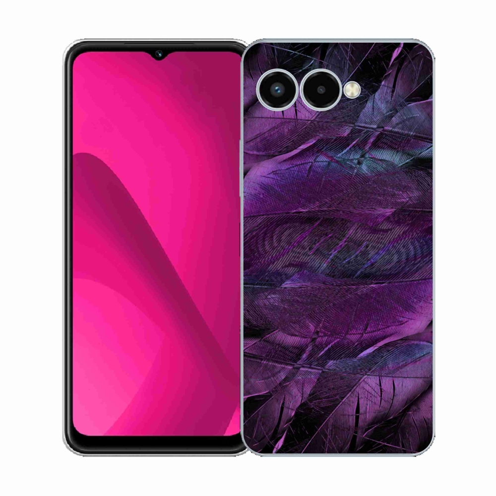 Gelový kryt mmCase na T-Mobile T Phone 3 - fialová pírka