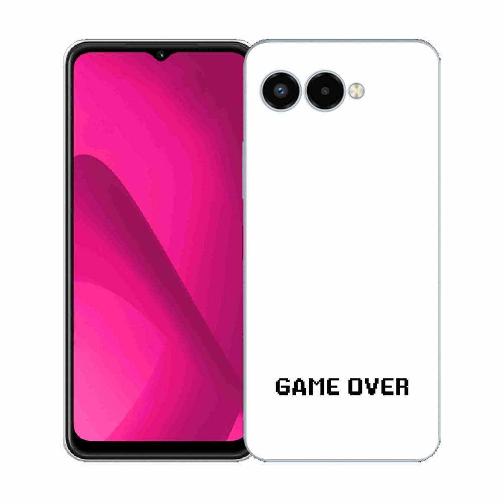 Gelový kryt mmCase na T-Mobile T Phone 3 - game over bílé pozadí