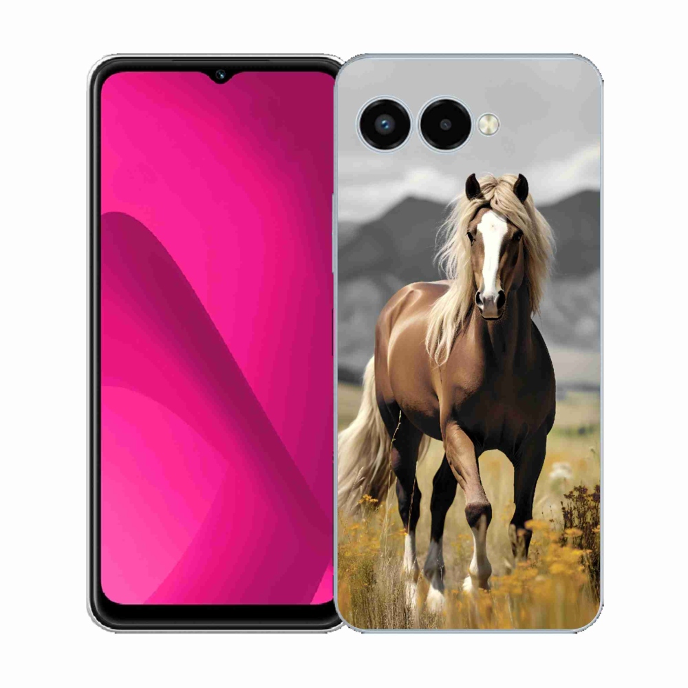 Gelový kryt mmCase na T-Mobile T Phone 3 - hnědý kůň 1