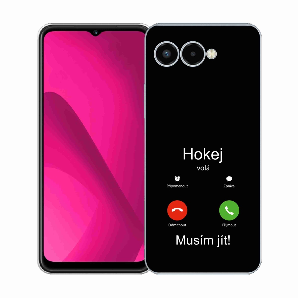 Gelový kryt mmCase na T-Mobile T Phone 3 - hokej volá černé pozadí