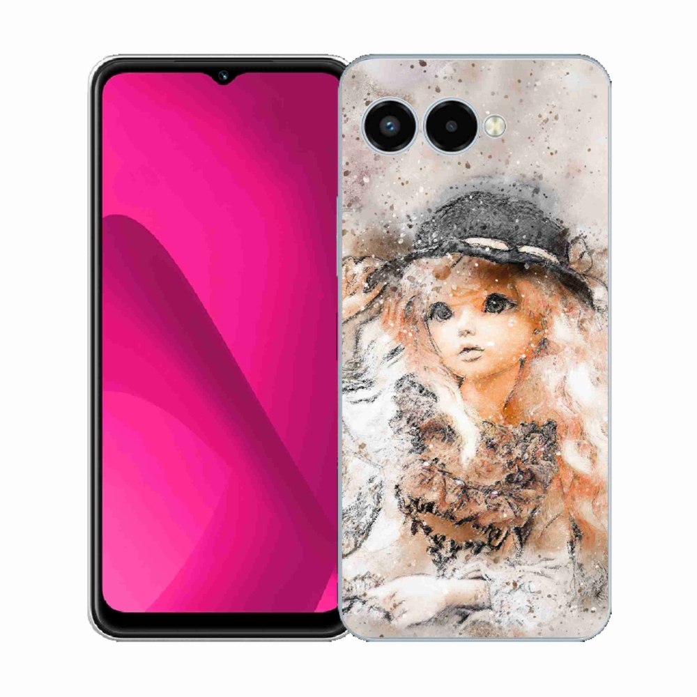 Gelový kryt mmCase na T-Mobile T Phone 3 - holčička s kloboukem