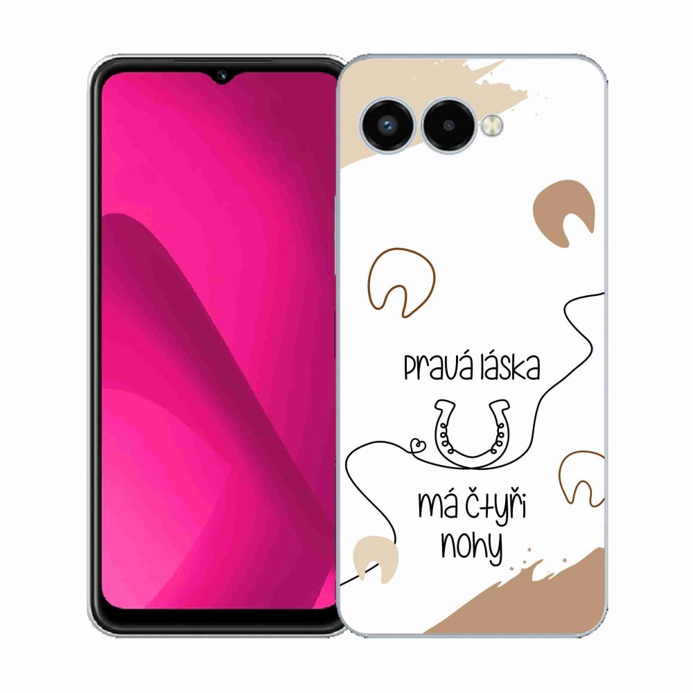 Gelový kryt mmCase na T-Mobile T Phone 3 - koňský motiv bílé pozadí