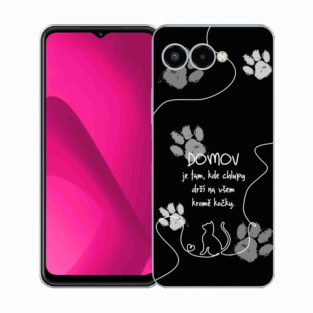 Gelový kryt mmCase na T-Mobile T Phone 3 - kočičí motiv černé pozadí