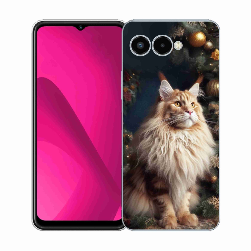 Gelový kryt mmCase na T-Mobile T Phone 3 - kočka u stromku