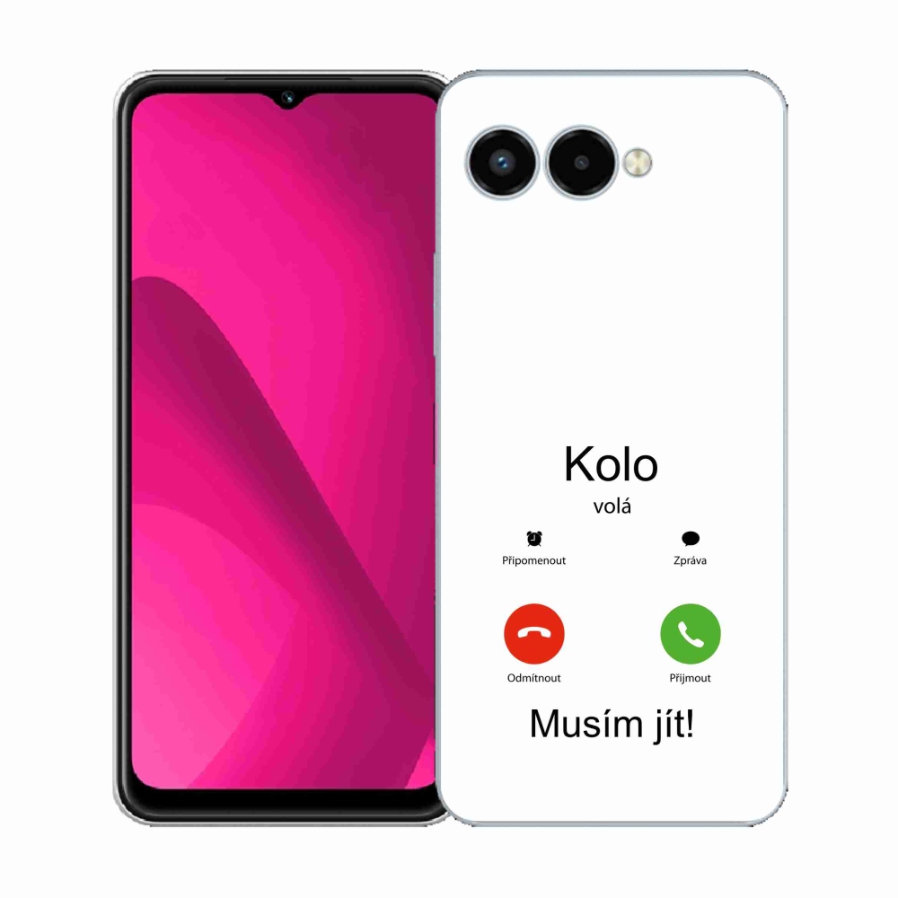Gelový kryt mmCase na T-Mobile T Phone 3 - kolo volá bílé pozadí