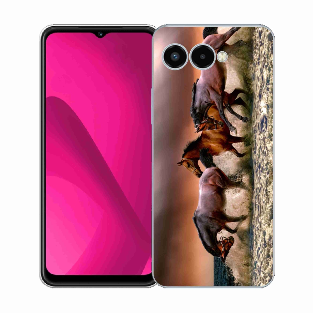 Gelový kryt mmCase na T-Mobile T Phone 3 - koně 1