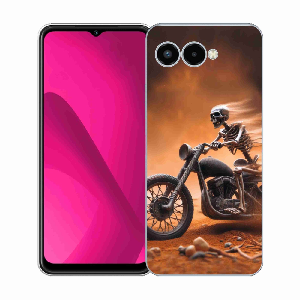 Gelový kryt mmCase na T-Mobile T Phone 3 - kostra na motorce