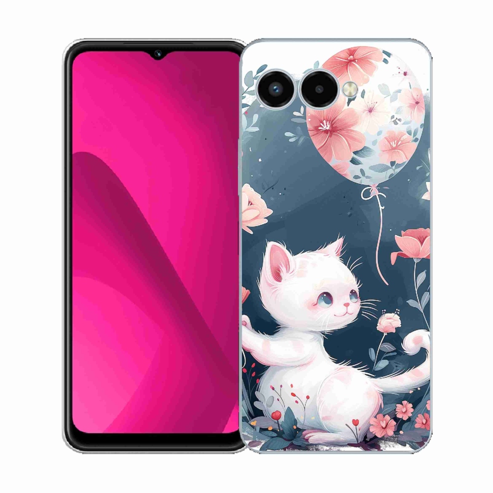 Gelový kryt mmCase na T-Mobile T Phone 3 - kotě s balónkem