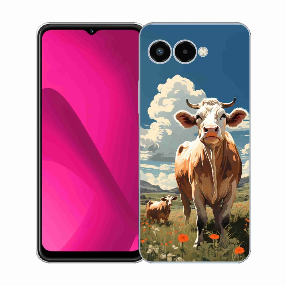 Gelový kryt mmCase na T-Mobile T Phone 3 - krávy na louce