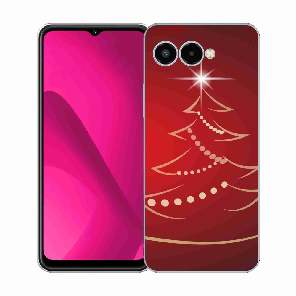 Gelový kryt mmCase na T-Mobile T Phone 3 - kreslený vánoční stromek
