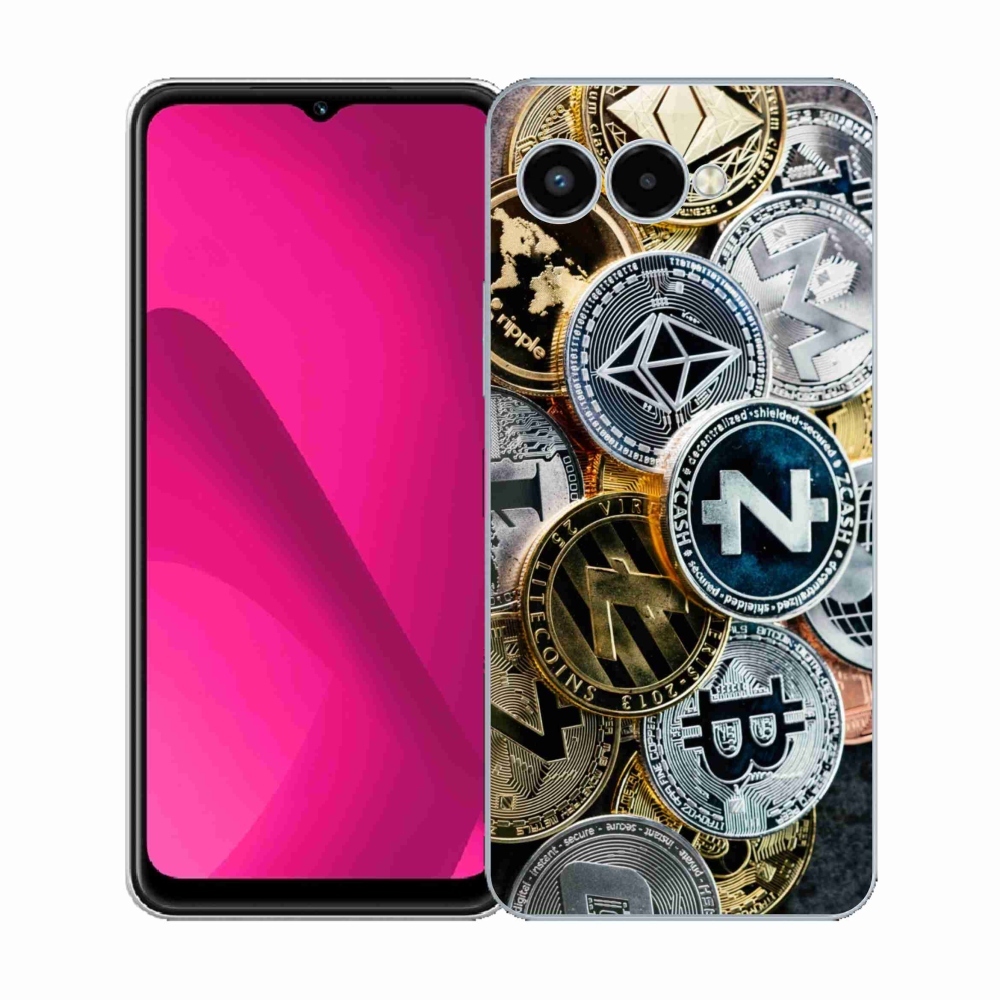 Gelový kryt mmCase na T-Mobile T Phone 3 - kryptoměny