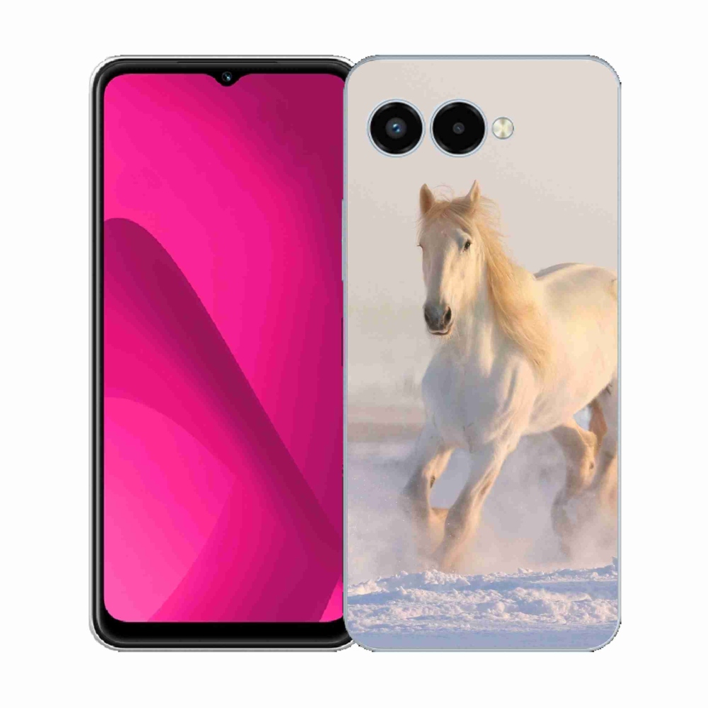 Gelový kryt mmCase na T-Mobile T Phone 3 - kůň ve sněhu