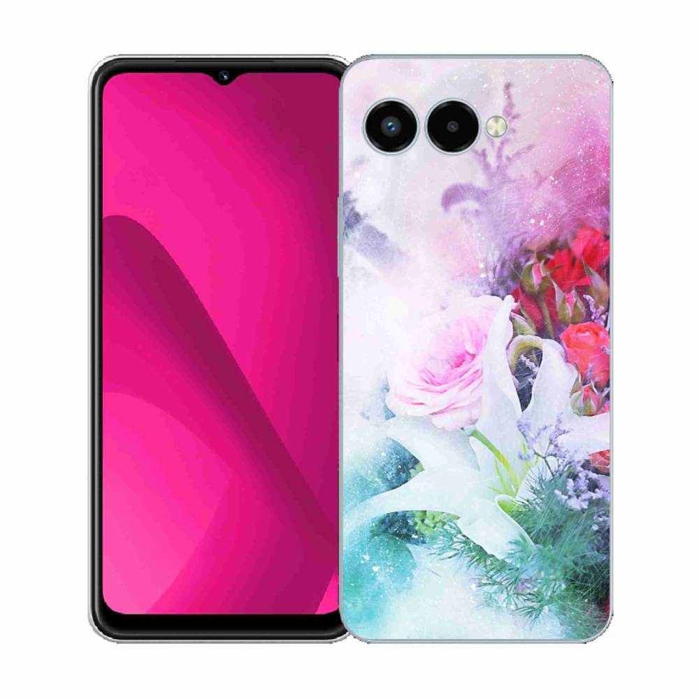 Gelový kryt mmCase na T-Mobile T Phone 3 - květiny 4